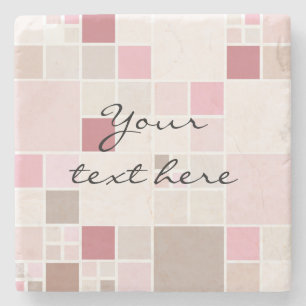 Underlägg av Modern Checkered Mosaic Pastel Rosa S