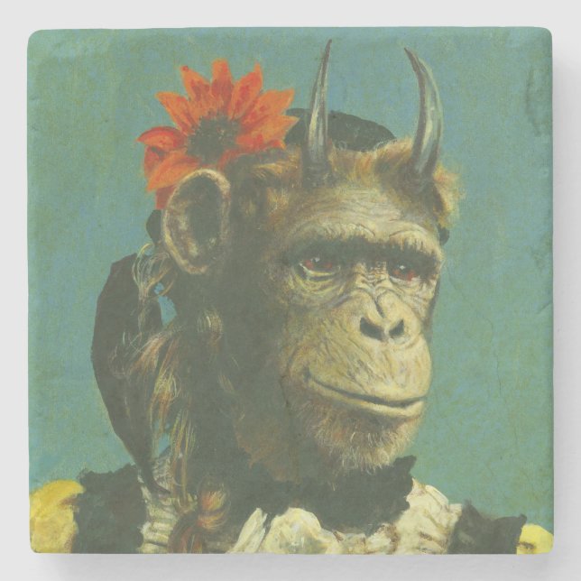 Underlägg av Monkey Demon Marble Sten (Framsidan)