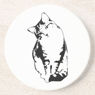 Underlägg av monokrom huvudlutning Tabby katt
