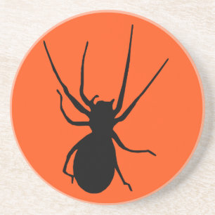 Underlägg av orange Black Creepy Spider Sandsten