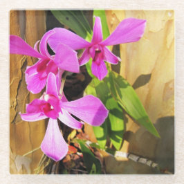 Underlägg av orchid-glas i anpassningsbar