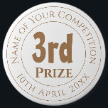 Underlägg av pris för tredje pris knapp<br><div class="desc">Konkurrenspristagaren Trophy Award för en springer av tredje pris i en tävling. Minnestrofépris. Utmärkelse till minne av ett tredje ställe i en tävling. Tredje priset.</div>