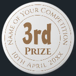 Underlägg av pris för tredje pris knapp<br><div class="desc">Konkurrenspristagaren Trophy Award för en springer av tredje pris i en tävling. Minnestrofépris. Utmärkelse till minne av ett tredje ställe i en tävling. Tredje priset.</div>