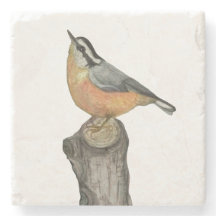 Underlägg av rödbröst nuthatch Stone