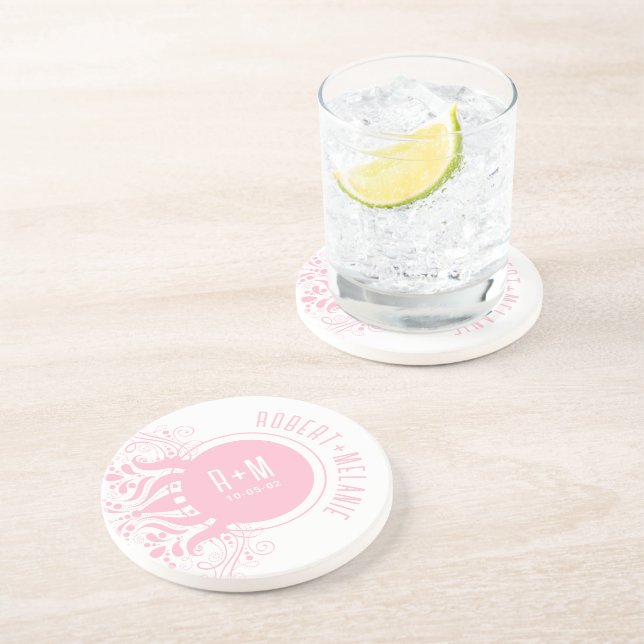 Underlägg av rosa Blommigt accent Bröllop (Sidan)