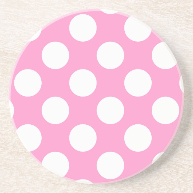 Underlägg av rosa och vitt Polka dots (Framsidan)