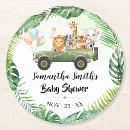 Underlägg av Safari Animals Tropical Jungle Baby S Papper Rund