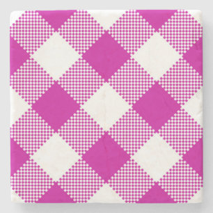Underlägg av shock rosa Gingham Checked Square