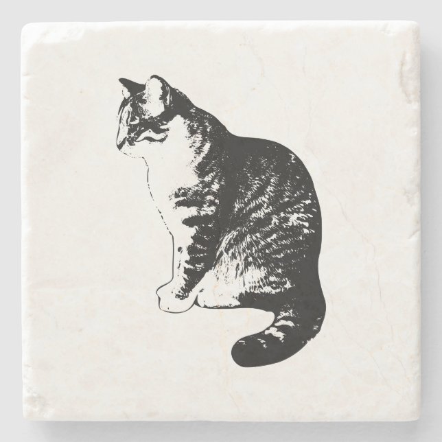 Underlägg av Tabby katt-profil på snyggt Bläck str (Framsidan)