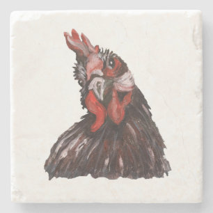 Underlägg av Tupp Farmhouse Painting Marble Stone