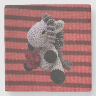 Underlägg av vacker Amigurumi Crochet Horse