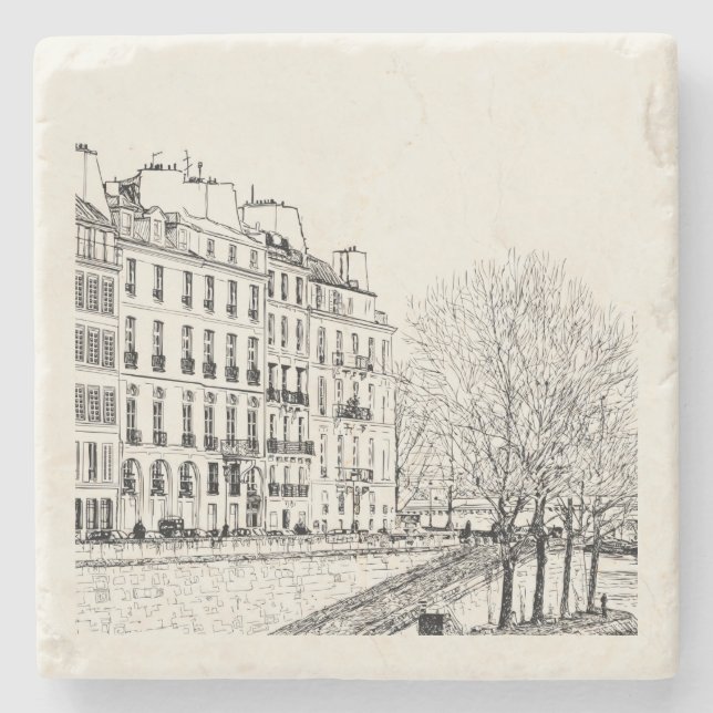 Underlägg av vackert Hand Sketch Stone (Framsidan)