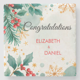 Underlägg av vattenfärgen jul, Bröllop Stone
