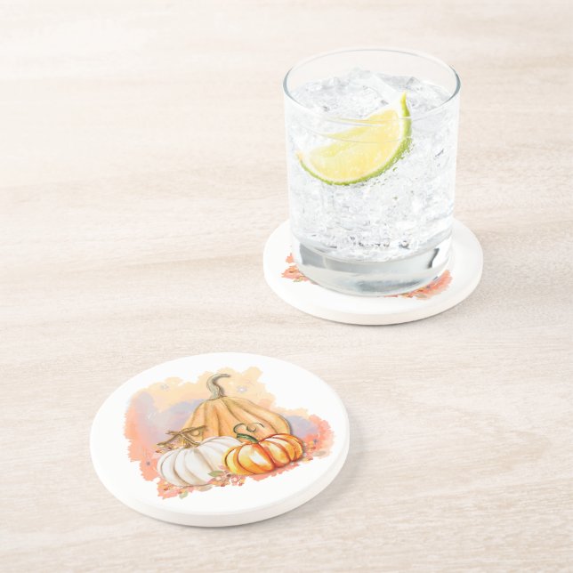 Underlägg av vattenfärgspumpkin Trio Sandstone (Sidan)