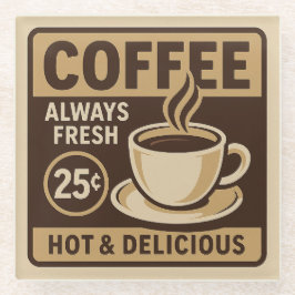 Underlägg av vintage Coffee Shop Glass