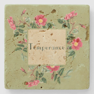 Underlägg av vintage Design Sage Grönt Rosa ros St