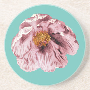 underlägg av vintagens blomstrande peony