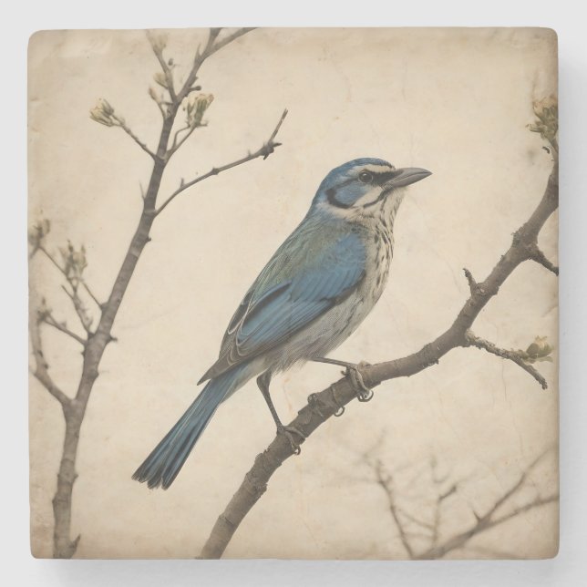 Underlägg av vintagens fågelutskriftssten (Framsidan)