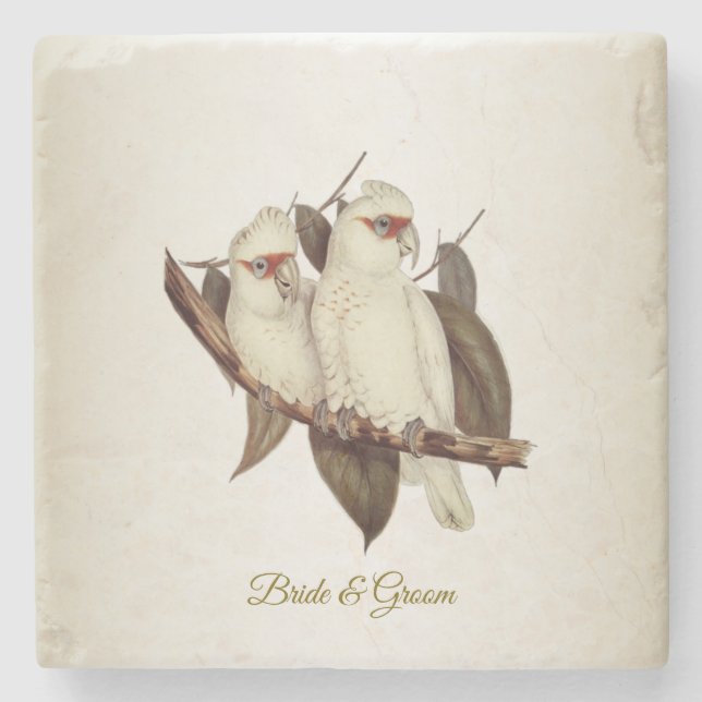 Underlägg av vit fågelsten (Framsidan)