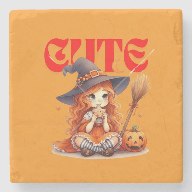 Underlägg av Witch och Pumpkin Stone (Framsidan)