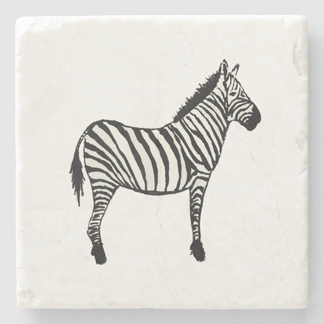 Underlägg av Zebra Painting Marble Stone (Framsidan)