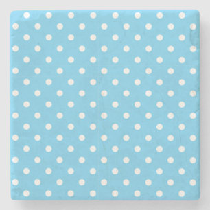 Underlägg baby blue och vita Polka dots-kvadrat