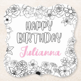 Underlägg Blommigt för anpassat namn