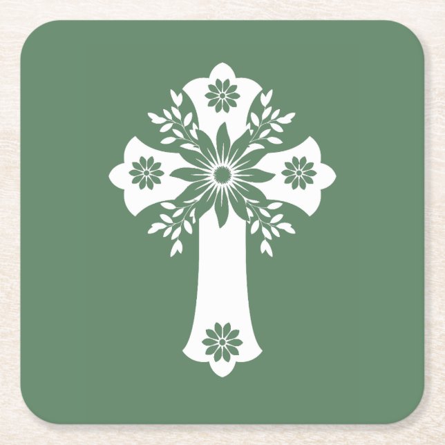 Underlägg Blommigt Kor Fern Grönt (Framsidan)