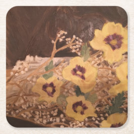 Underlägg/blommor med en logg underlägg papper kvadrat