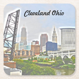 Underlägg Cleveland River View (färgeffekt) Papper Kvadrat
