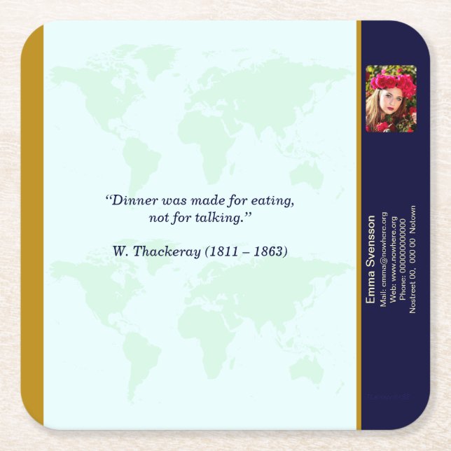 Underlägg — Connect, World Papper Kvadrat (Framsidan)