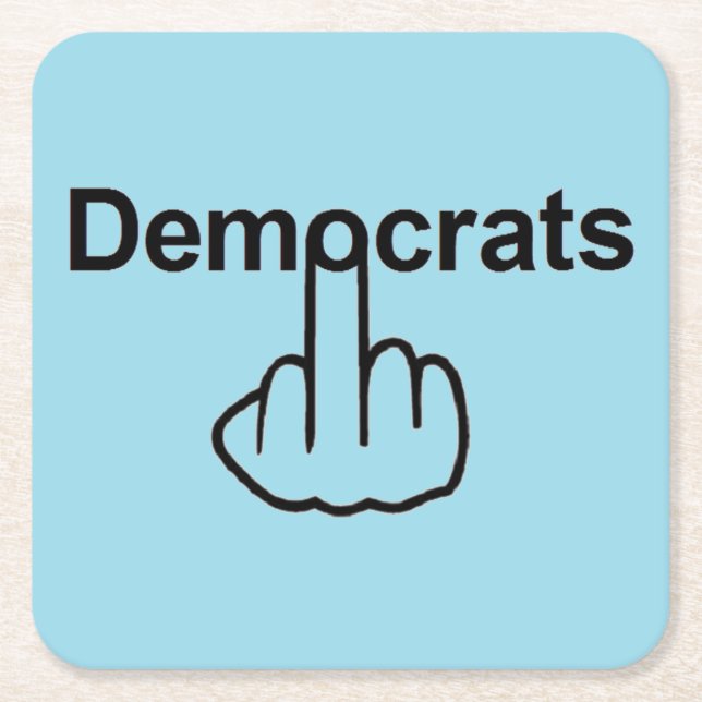 Underlägg Demokrater Vänd Papper Kvadrat (Framsidan)