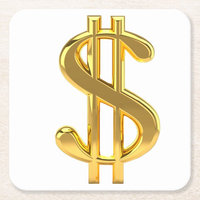 Underlägg dollartecken papper kvadrat (Framsidan)