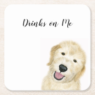 underlägg "Drinks on Me" Papper Kvadrat