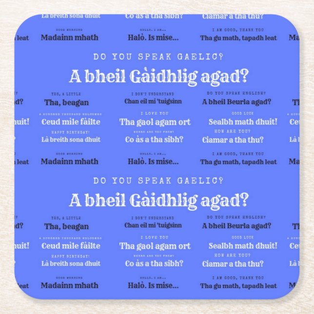 Underlägg du gaeliska? (Framsidan)