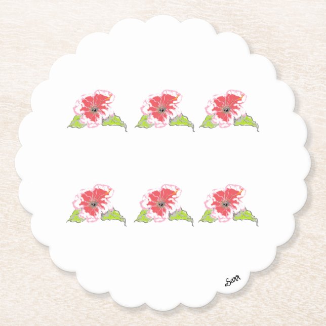 Underlägg: Exotiska blommor Underlägg Papper (Framsida)