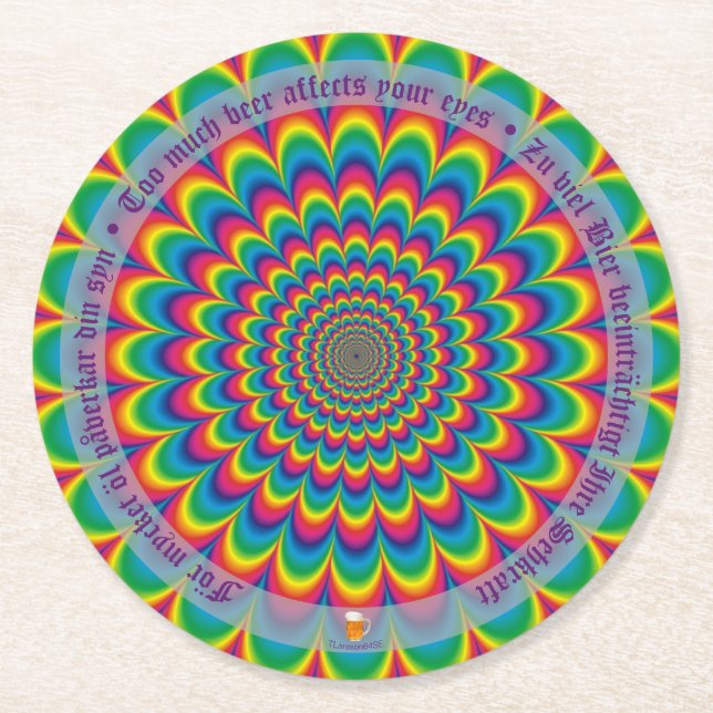 Underlägg — Eyes for beer Papper Rund (Framsidan)