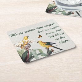 Underlägg — Fåglar Papper Kvadrat