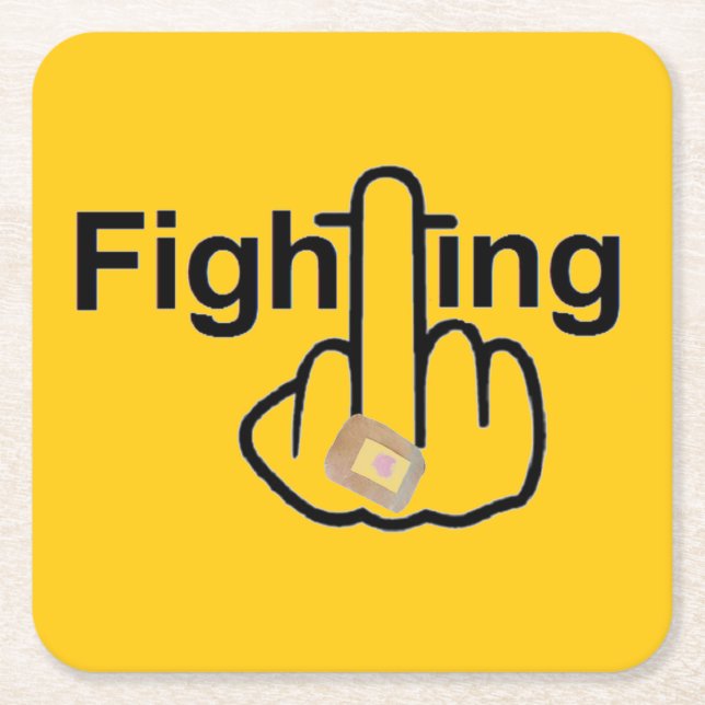 Underlägg Fighting Flip Papper Kvadrat (Framsidan)