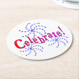 Underlägg - Fireworks Firande Papper Rund