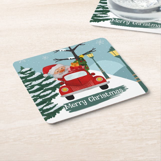 Underlägg för jultomten Papper Kvadrat (Vinklad)