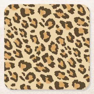 Underlägg för Leopardtryckpapper Papper Kvadrat