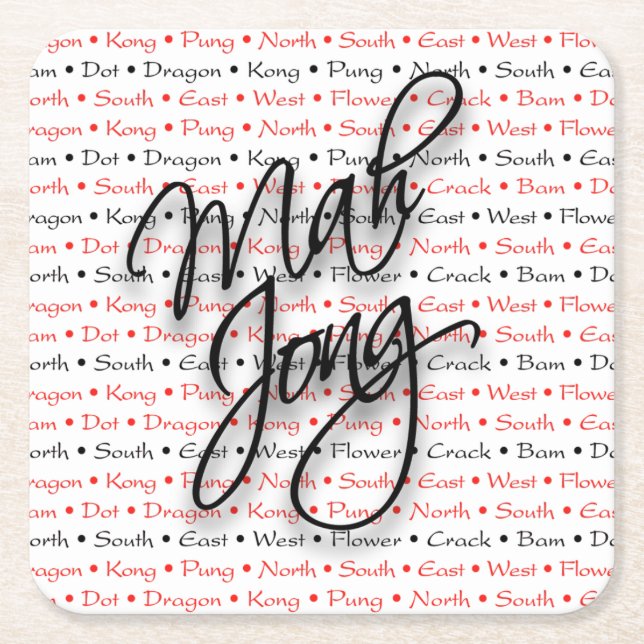 Underlägg för Mah Jongg Papper Kvadrat (Framsidan)
