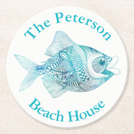 Underlägg för papper för klotterfiskhav Themed Rund