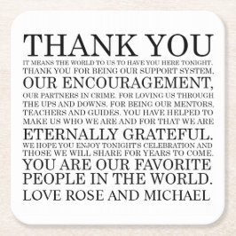 Underlägg för personligbrölloptack papper kvadrat