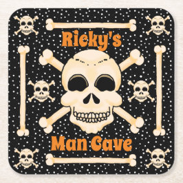 Underlägg för Skull och korsben Papper Kvadrat