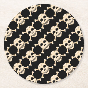 Underlägg för Skull och korsben Papper Rund