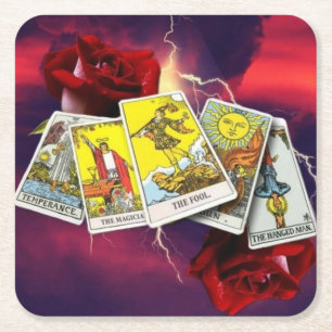 Underlägg för Tarot kort Papper Kvadrat