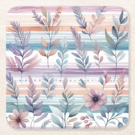 Underlägg för vattenfärgsBlommigt Papper Kvadrat