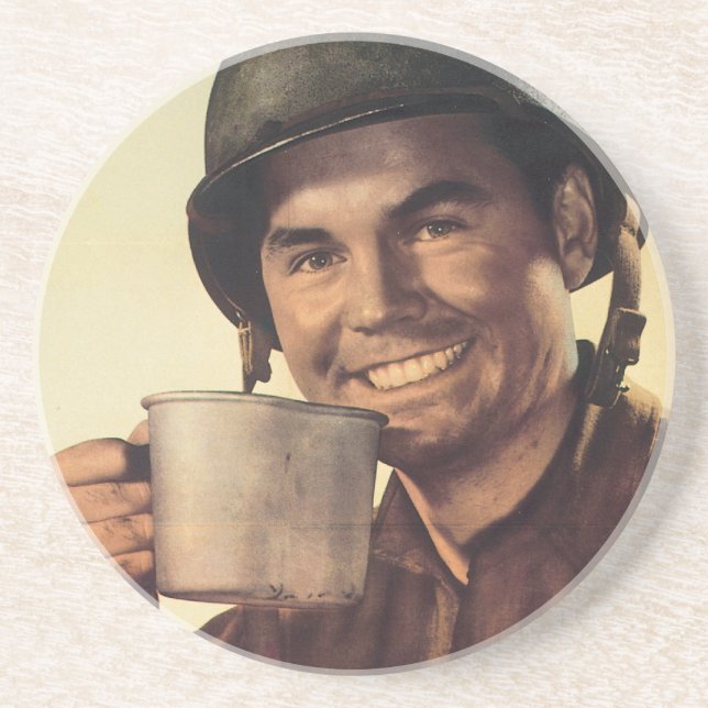 Underlägg för vintagekrigaffisch sandsten (Framsidan)